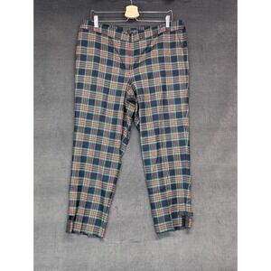 Talbots Plaid Pants Wool Blend Blue, Red, Green Preppy Pant Golf Plus Size 16P